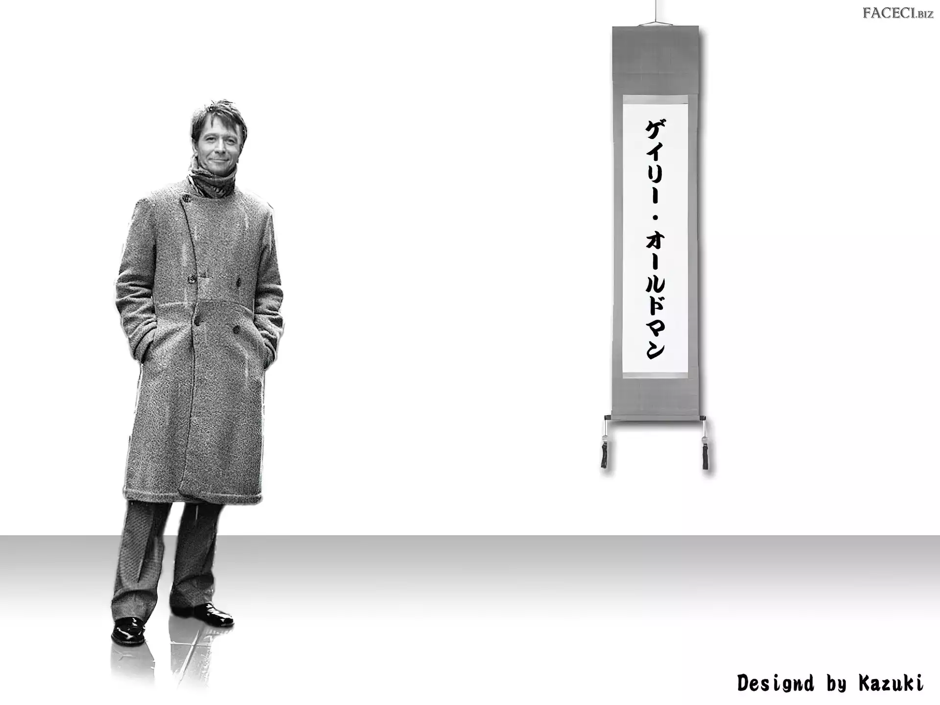 płaszc, Gary Oldman, szary strój